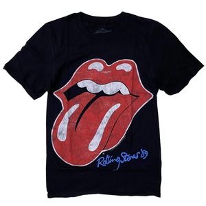 The Rolling Stones Men's Officially Licensed 1989 Distressed Tongue Tee T-Shirt